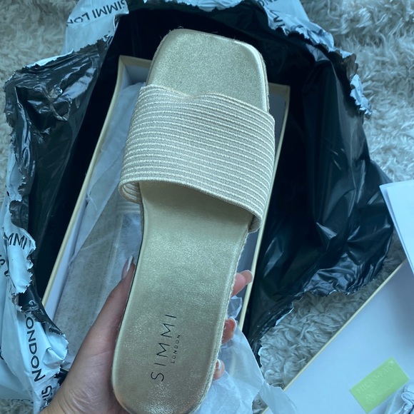 Simmi london gold espadrille sandals - Picture 1 of 3